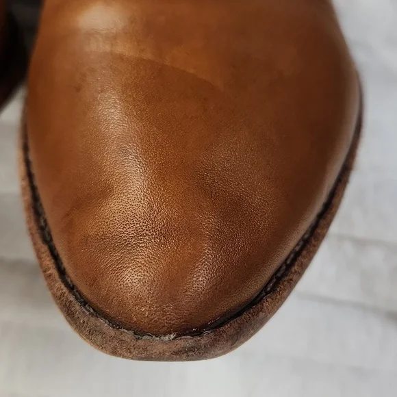 Madewell Charley Size 8.5 M Chestnut Brown Leather Booties Zip Cowboy Western - Picture 6 of 14